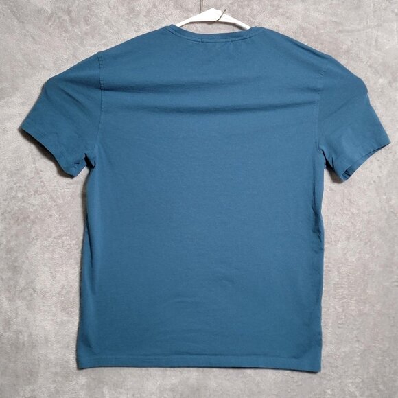 Greyson Shirt Mens Medium Blue Crewneck Wolf Logo Athletic Casual Tee Stretch - Picture 4 of 9